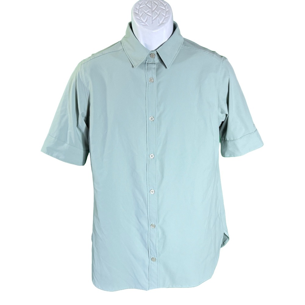 Columbia Shirt Womens Small Sage Green Short Sleeve Vented Button Up Outdoor